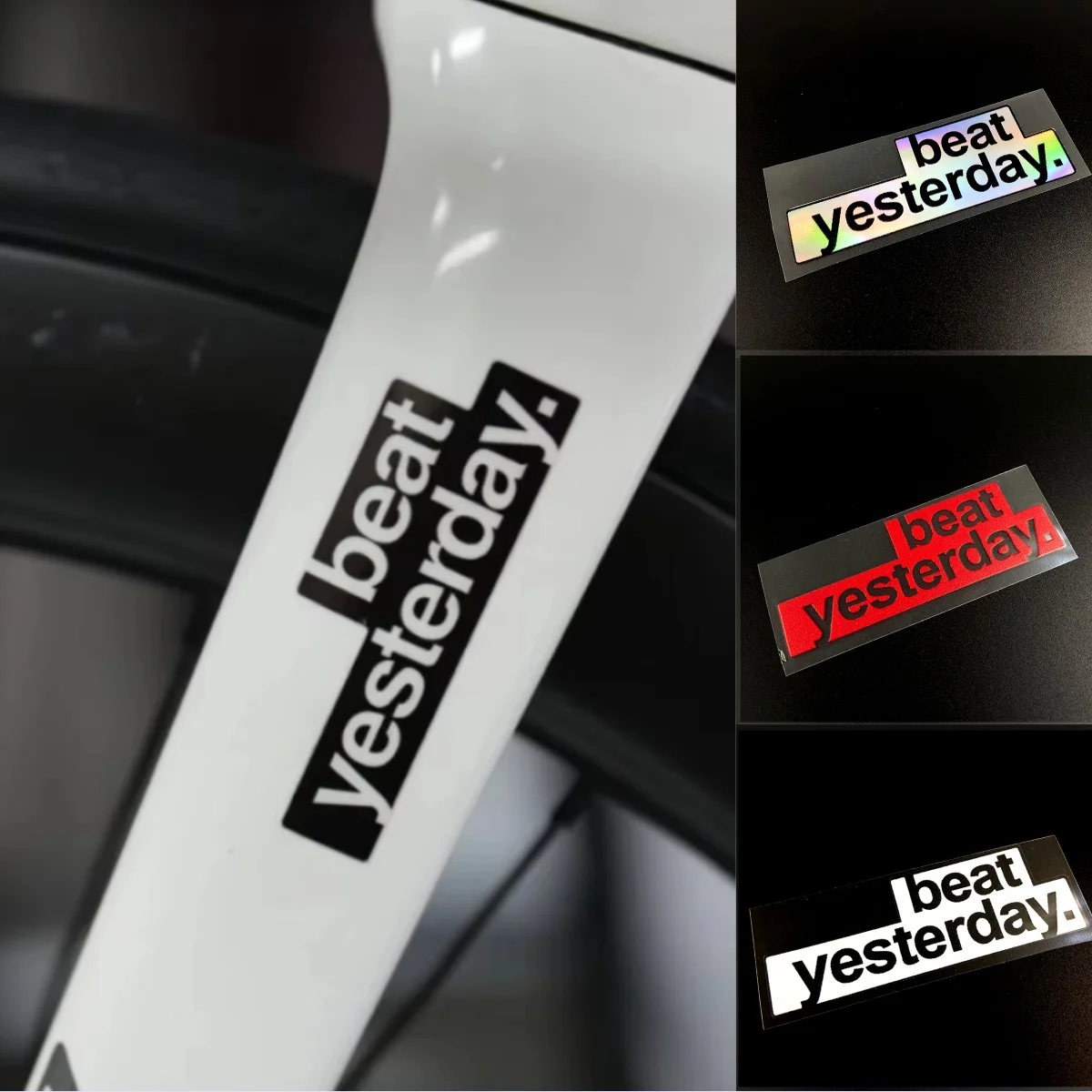 1PC Beat Yesterday Waterproof Stickers Vinyl Decals For MTB Bicycle Top Tube Frame Bike Fashion Decor Accessories