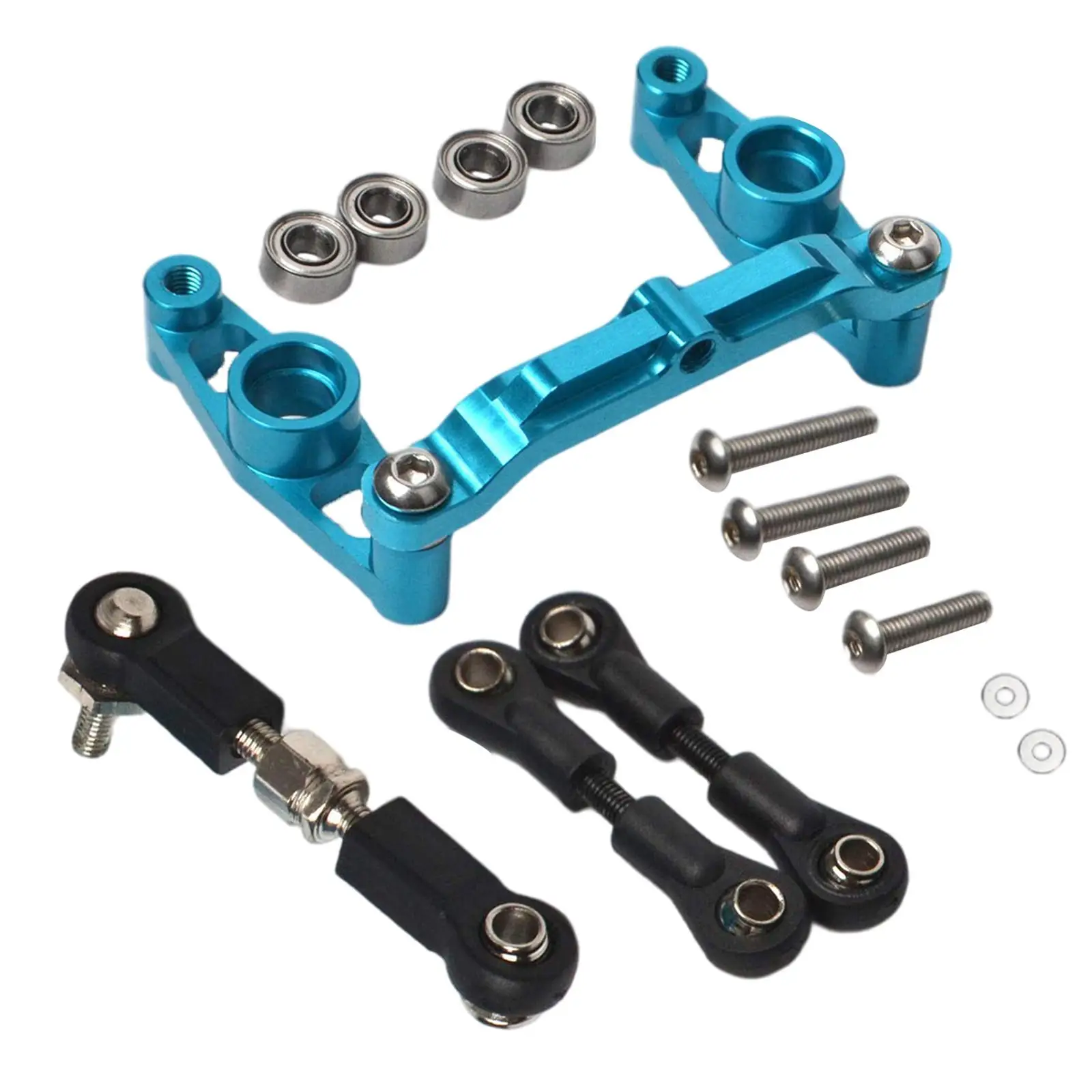 Aluminum Alloy Steering Linkage Kit with Ball Bearing Crank Rod for Tamiya TT02 TT02B RC Car Parts