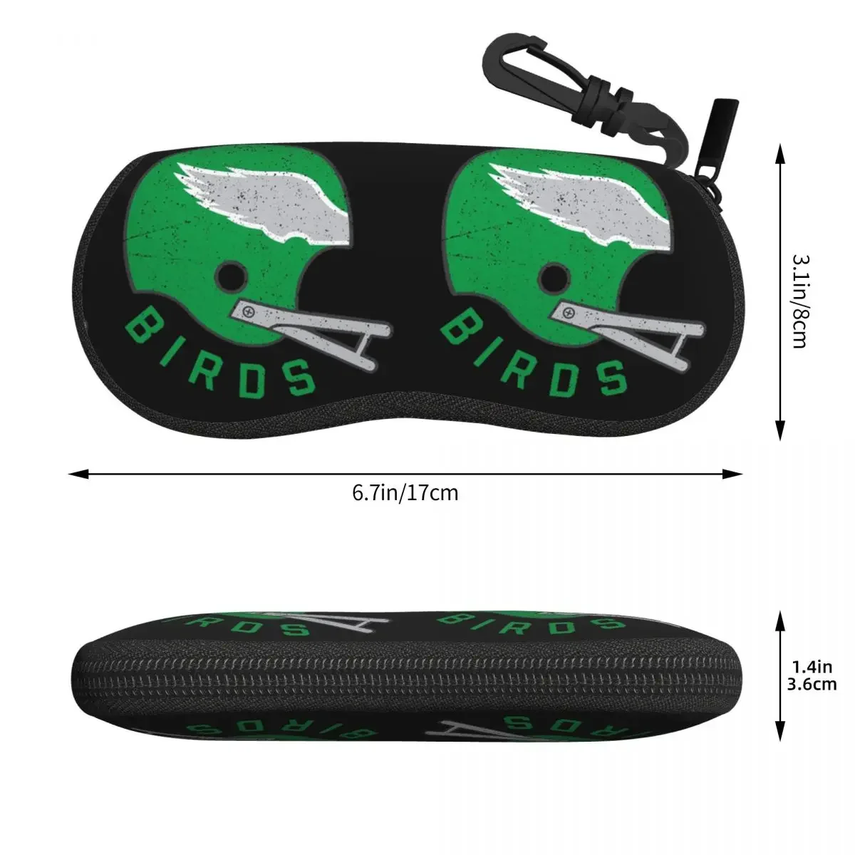 Philadelphia Eagles DamgoodGame Lid Graphic Shell Glasses Case Portable Sunglasses Box Women Men Soft Eyeglass Bag Pouch