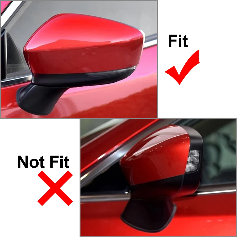 1Pair Carbon Fiber Car Rearview Mirror Cover Trim ABS Plastic For Mazda 6 Atenza 2018 2019 2020 2021 2022 2023 2024