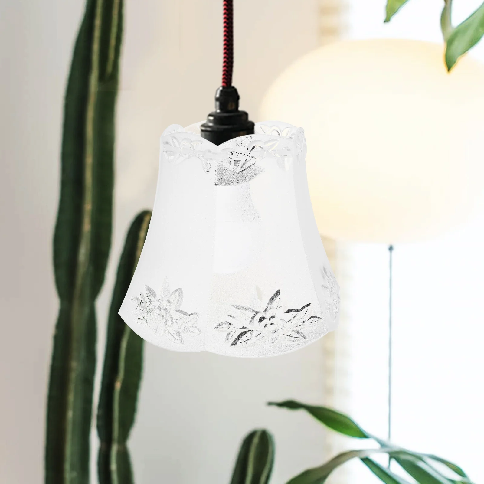 

Пластиковый сменный абажур для потолочного светильника с рисунком лотоса, декоративный настенный светильник, мягкий светильник для внутренней гостиной, спальни