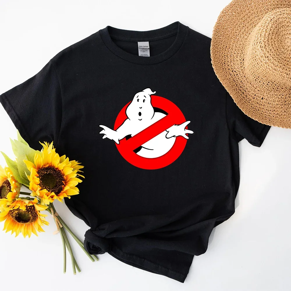 Ghostbusters Shirt The Real Logo T-shirt Halloween Clothing Women Men Short Sleeve Fashion Harajuku Casual Street Aesthetic Tops
