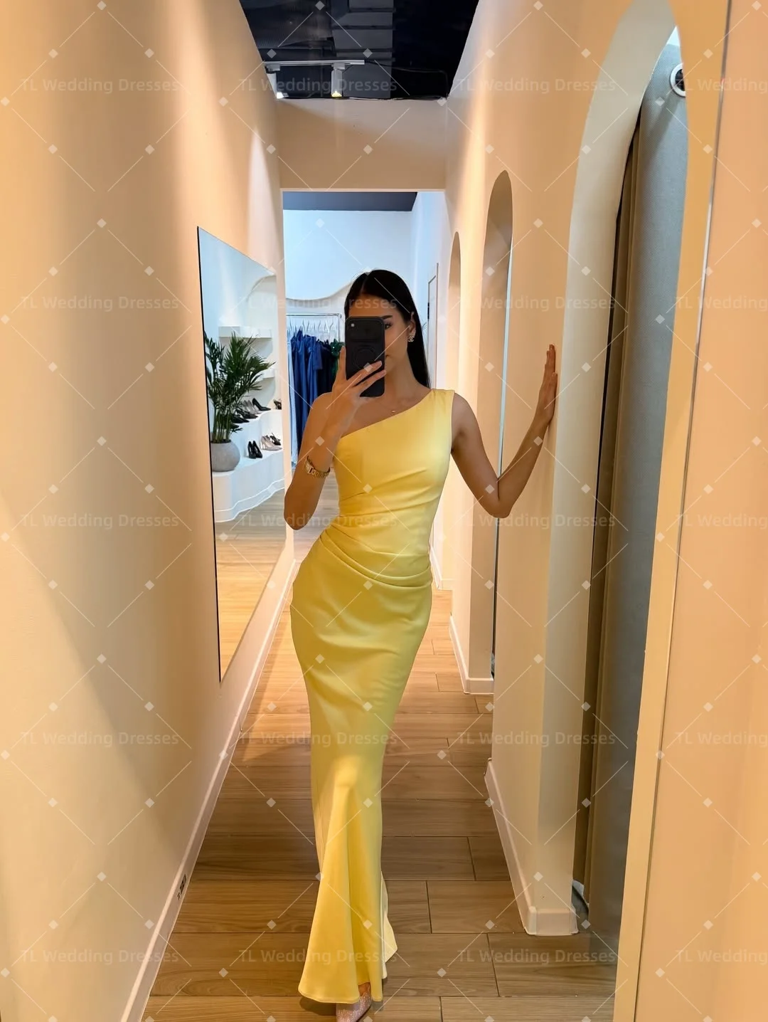 TL Yellow Satin Corset Prom Dresses 2026 Bodycon Women's Party Gown Mermaid Evening Dresses Gala Gown Customized
