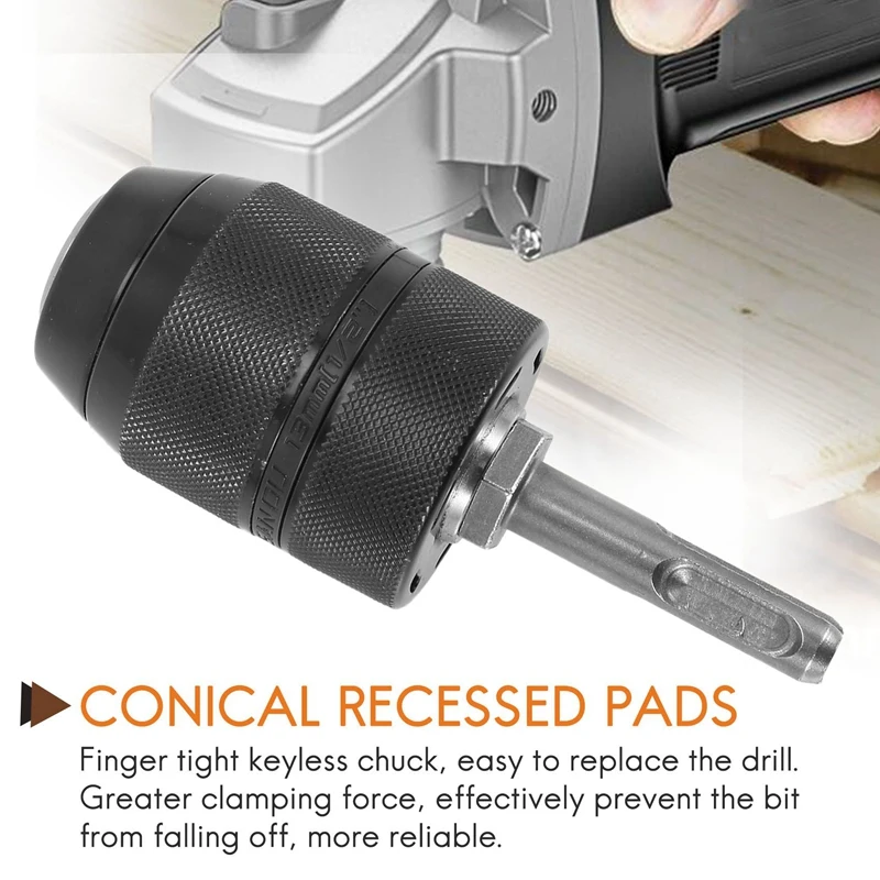 Schlüssel loser Bohrfutter adapter, 2-13mm 1/2-20unf montiertes profession elles Hochleistungs-Konverter werkzeug mit SDS plus Schaft adapter
