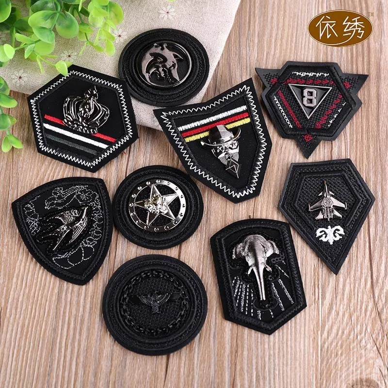 3D Skull Cool Trends Badge Colorful Metal Bands Punk Stripes Leather Patches Clothing Garment Decoration Jeans Sticker Applique