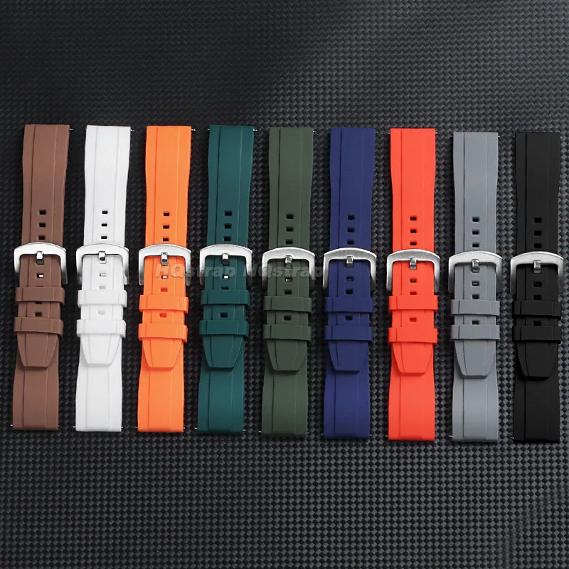 Quick Release Silicone Watch Band 20mm 22mm Waterproof Soft Rubber Sport Strap Multiple Colors Universal Replacement Bracelet