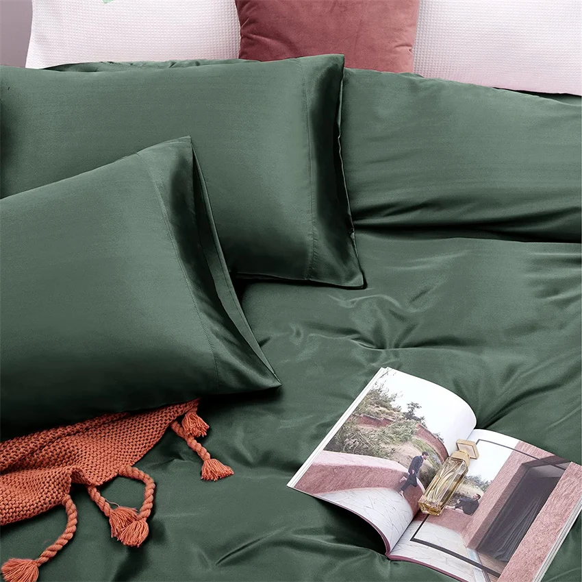 Mulberry Silk Duvet Cover Set Silky Quilt Cover Bed Sheet Pillowcase Luxury Bedding Set Queen King Size High-end Fitted Sheet