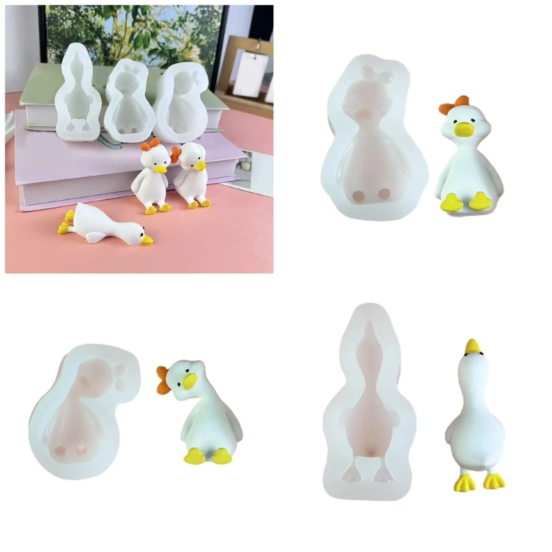 قالب شمعة على شكل بطة ثلاثية الأبعاد للسيليكون لعشاق المصنوعة يدويًا العطرية العفن لوازم الفصول الدراسية العملية