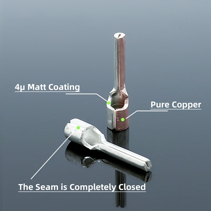 Non Insulated Pin Terminal Electrical Wire End Naked Needle Crimp Connector Pure Copper Cold Press Terminal Use For AWG22-10