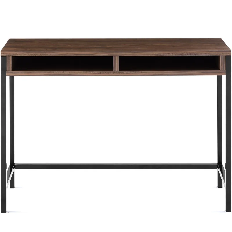

Modern Student Desk with Open Shelves Stylish Writing Desk Home Office Study Kids Teens Durable Canyon Walnut Finish