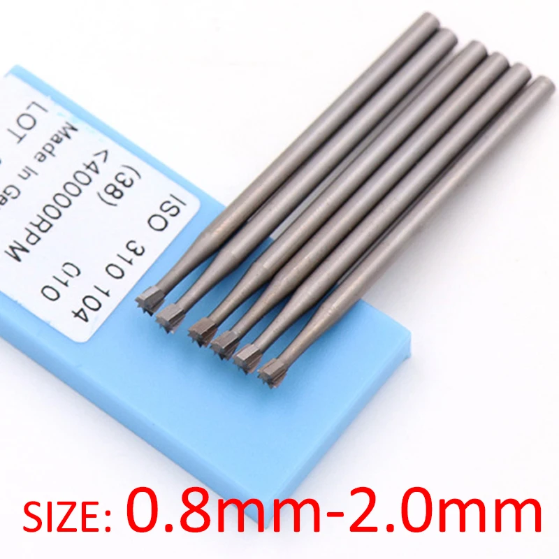 1pcs 0.8-2.0mm Alloy Hard Metal Grinding Head 2.35mm Shank Wood Carving Tungsten Steel Boring Cutter File Rotating Burrs Tool