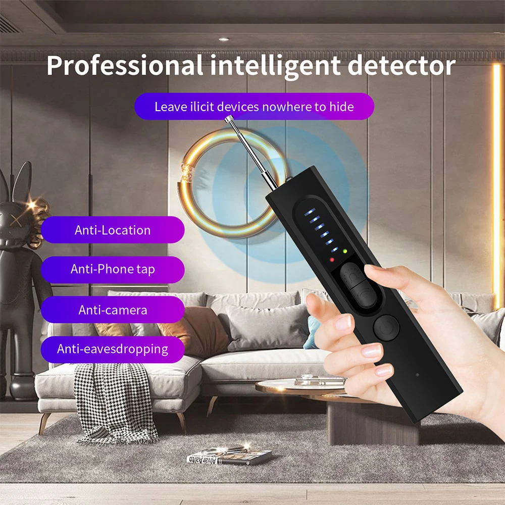 Newly upgraded smart detector to accurately detect mobile devices, laser detection to prevent eavesdropping and prevent position