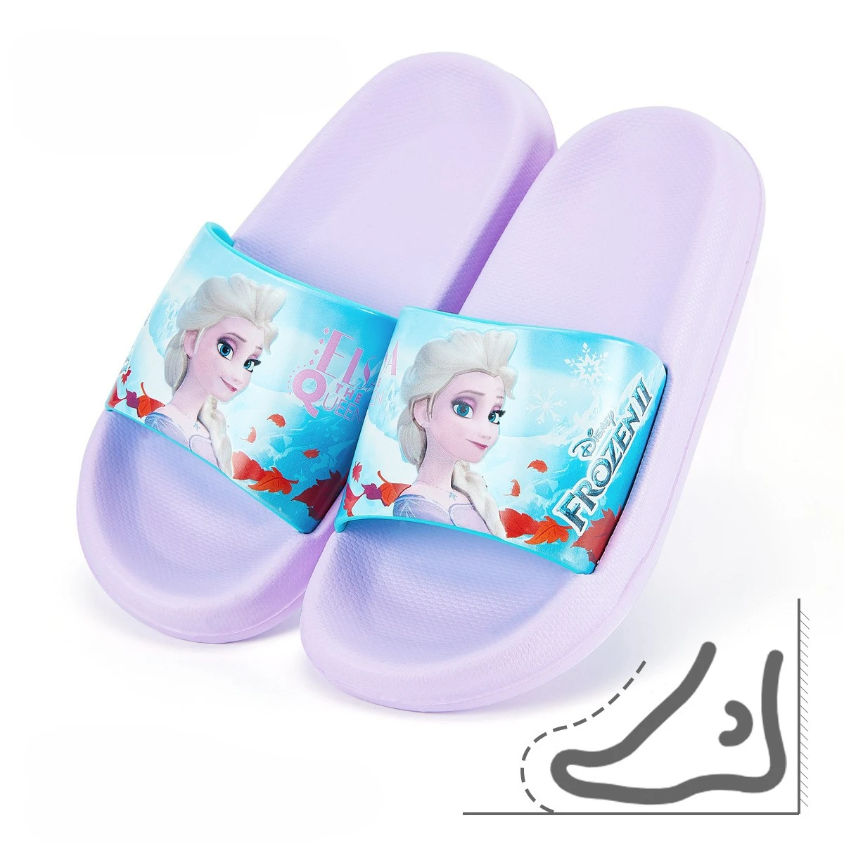 Disney Girls\' Slippers Summer Princess Elsa Indoor Anti slip Children\'s Slippers for Girls Home Floor Pink Purple EVA Shoes Size