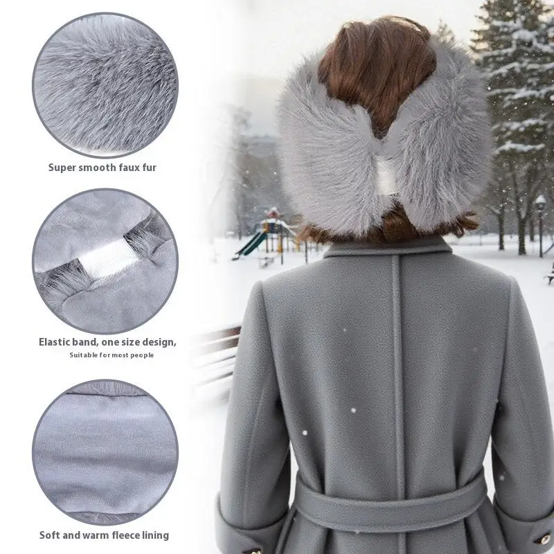 Bandeau élastique en peluche à large bord pour femme, coupe-vent, chaud, Protection des oreilles, automne et hiver