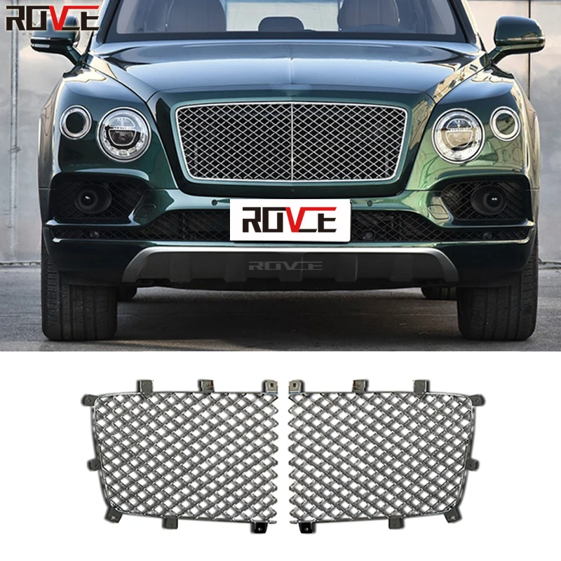 ROVCE For Bentley Bentayga 2016-2020 Front Bumper Grille Silver Black Mesh Grills 36A853683/684 Car Accessories