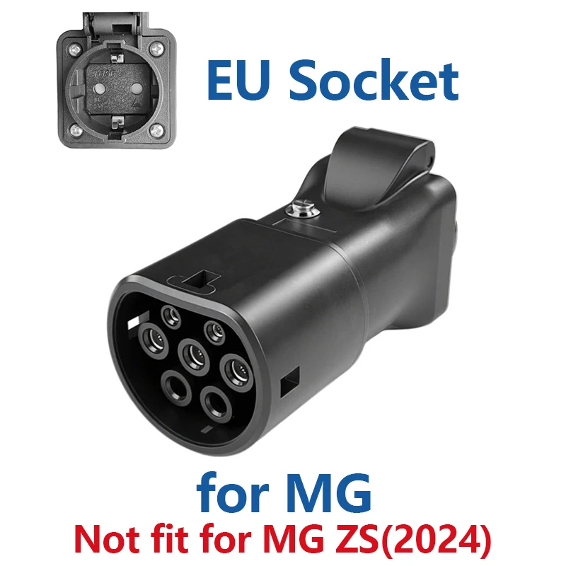 EVqiaoyi Type2 V2L-ontladingsadapter, voertuig-naar-laadstekker met uit-schakelknop voor Jaecoo 7, BYD, MG, Renault