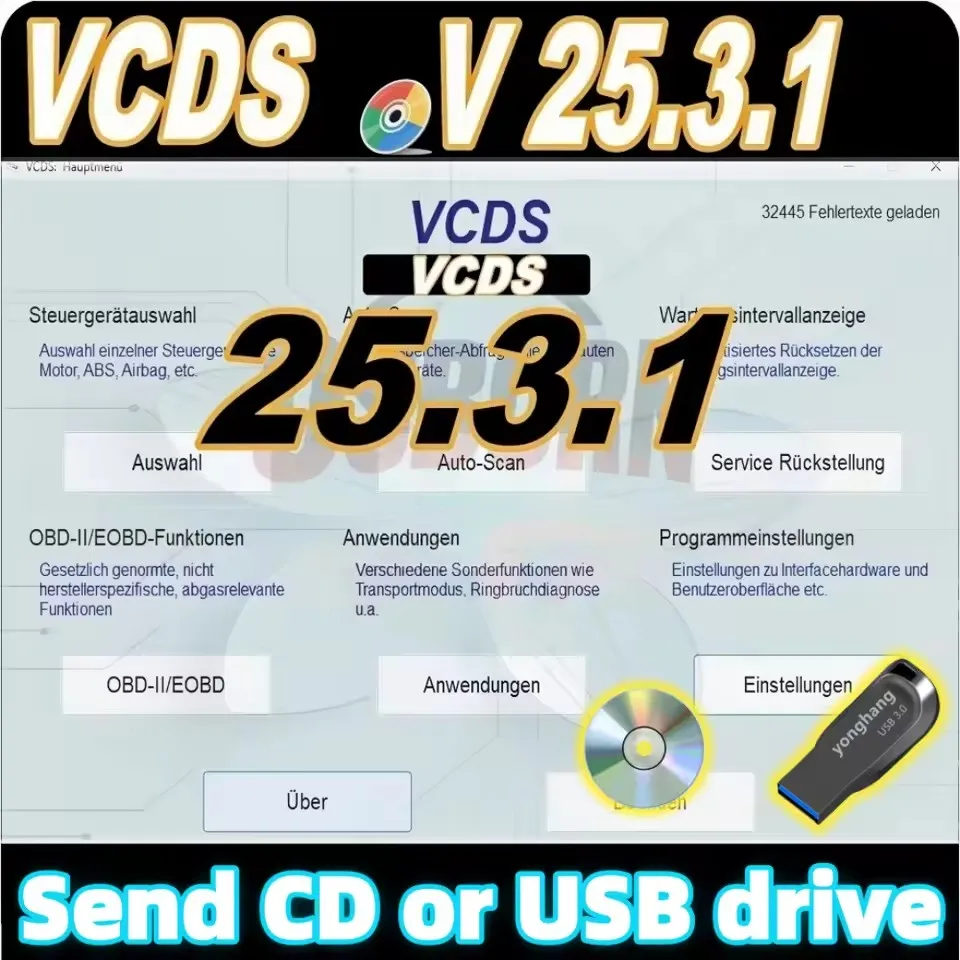 

2025 New version VCDS 25.3 UPDATE SOFTWARE VAG-COM OBD2 Scanner HEX V2 USB FOR V/W AU/DI Sko/da Se/at Send
