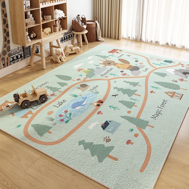 

VIKAMA Children's Hopscotch Carpet, Living Room Flight Chess Floor Mat, Home Play Foot Mat, Baby Crawling Mat, Home Decoration