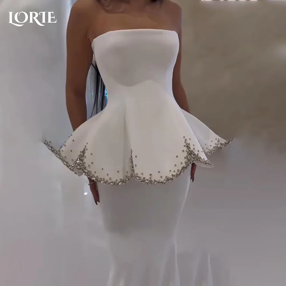 

LORIE Shiny Mermaid Wedding Dresses Two Pieces Sweetheat Bride Gown Backless Princess Bridal Gown vestidos de novia Customized