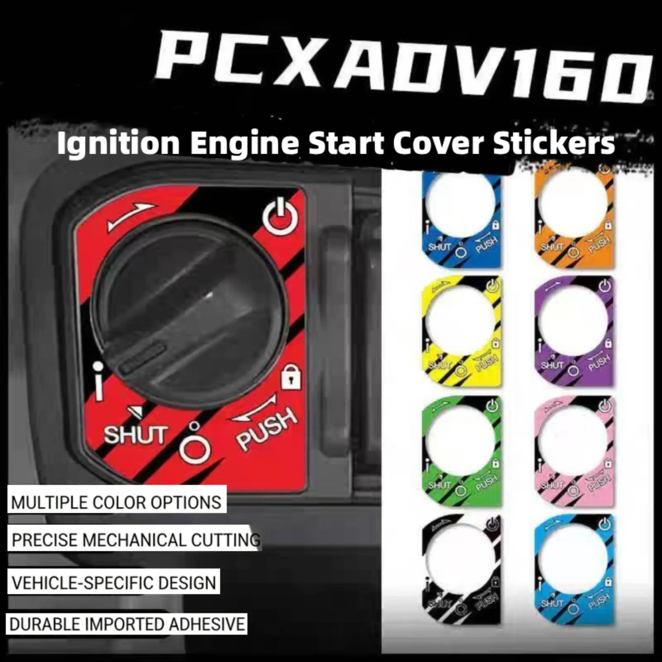 For YAMAHA NMAX XMAX 300 Honda ADV160/PCX160/Click160 Motorcycle Ignition Engine Start Cover Reflective Stickers Key Hole Decals