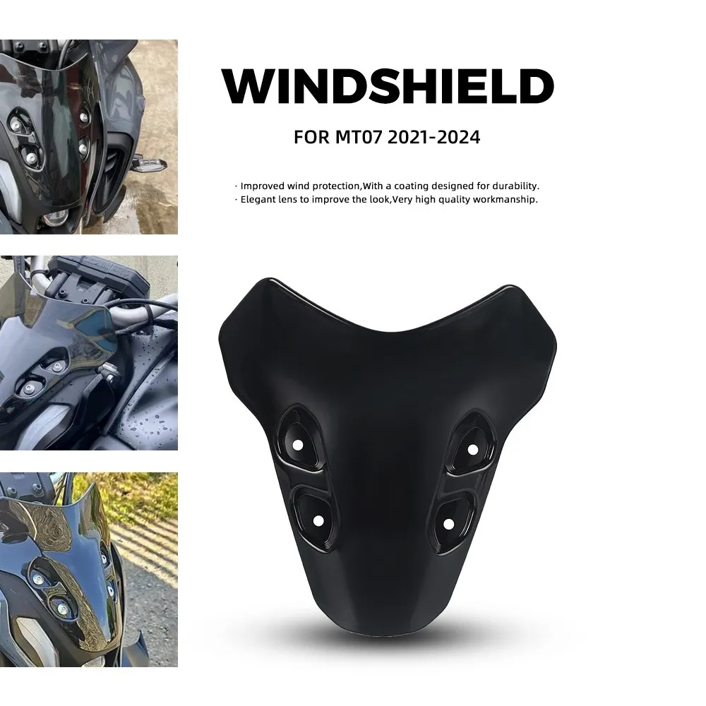 

MT07 2023 2022 2021 Motorcycle Double Bubble Windshield Wind Screen Deflector WindScreen For YAMAHA MT-07 MT 07 Accessories