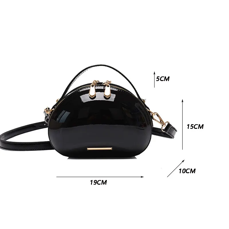 Women Bag Exquisite Evening Bag for Women Bright PU Leather Shoulder Bag Casual Solid Color Fashion Zipper Top-handle Handbag