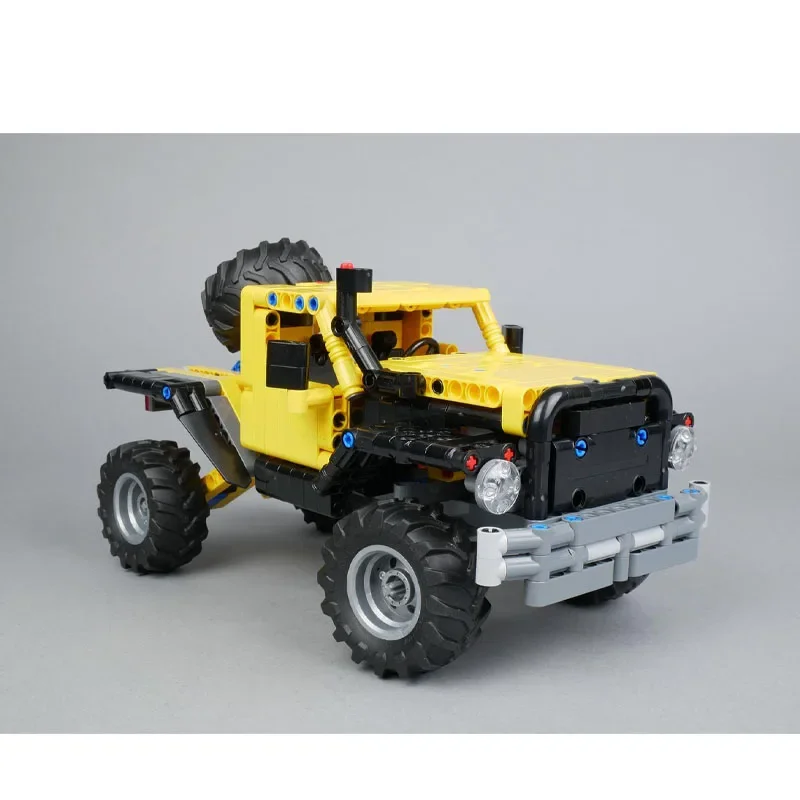 MOC-99645 نموذج مكعبات بناء شاحنة صفراء صغيرة كلاسيكية جديدة، 543 قطعة، هدية لعبة عيد ميلاد وعيد الميلاد للأولاد والكريسماس #6