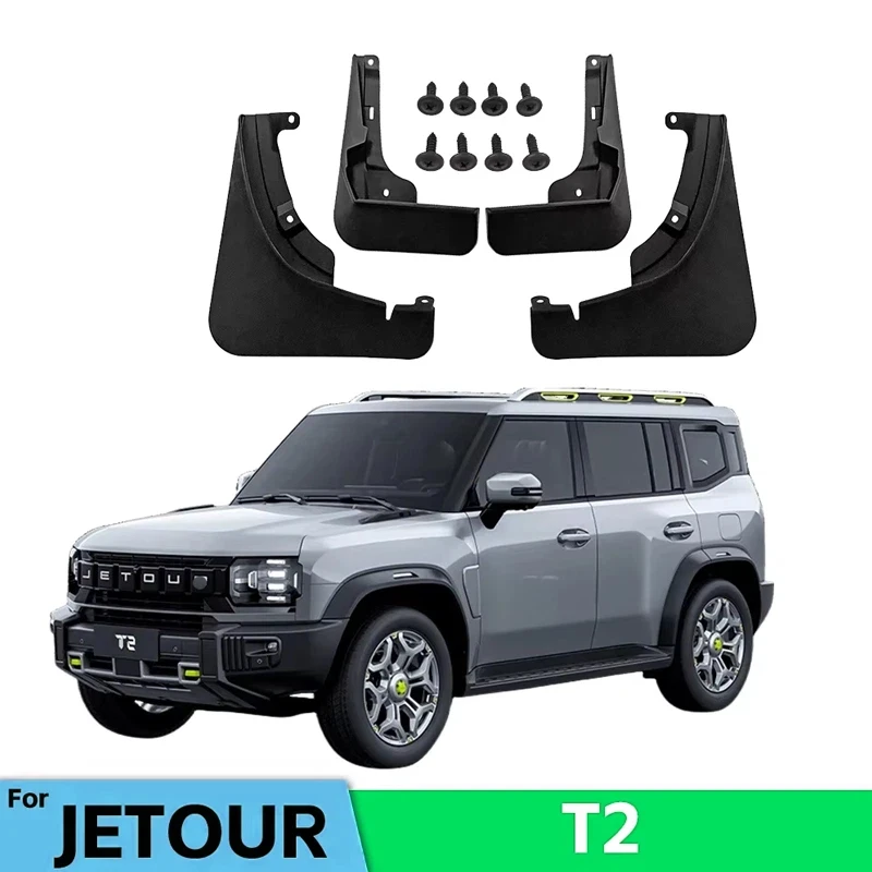 MudFlaps For JETOUR T2 2023 2024 2025 Mudguards Mud Flaps Splash Guards Front Rear Wheels Fender Car Accessories 4Pcs