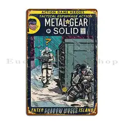 Metal Gear Solid Enter Shadow Moses Comic Book Fan Art Markscicluna Metal Plaque Personalized Cave Wall Cave Tin Sign Poster