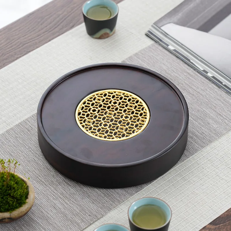 Luxury Small Home Tea Tray Drainage Bamboo Square Tea Tray Kong Fu Serving Chinese bandeija imperial antiga Rectangular Tray