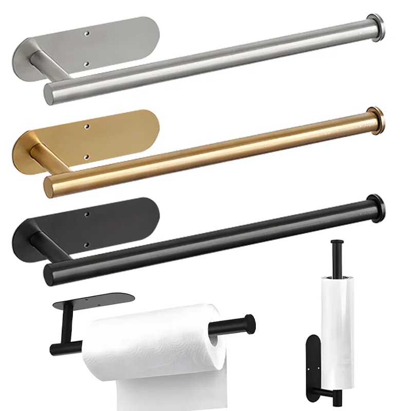 

Toilet Paper Holder Easy-Install Bathroom Kitchen Paper Roll Holder No Punching Wall Mount Stainless Steel Toilet Paper Holder