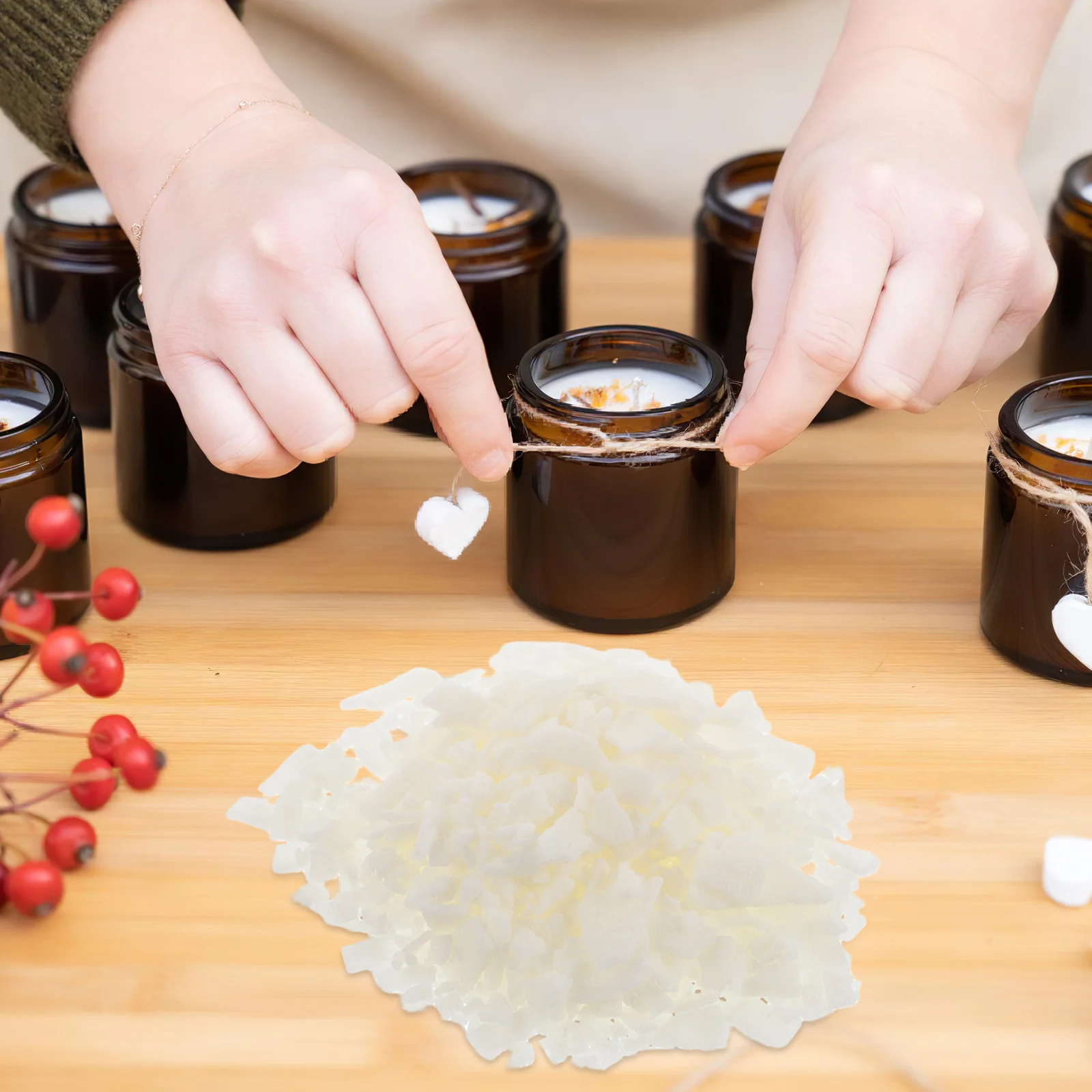 

Natural Soybean Wax for Candles Making DIY Supplies Soft Smooth Wax Flakes Hard Pillar Block for Home Festive DIY