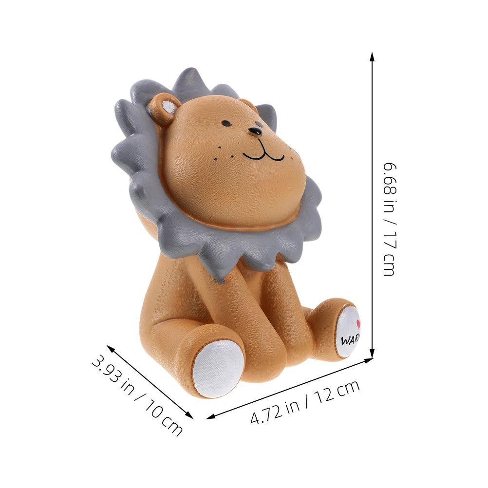 Skarbonka w kształcie lwa, brązowa, kreskówkowa, dla dzieci, do pokoju dziecięcego, dekoracja do pokoju niemowlaka, skarbonka dla malucha, pudełko na pieniądze dla dzieci.