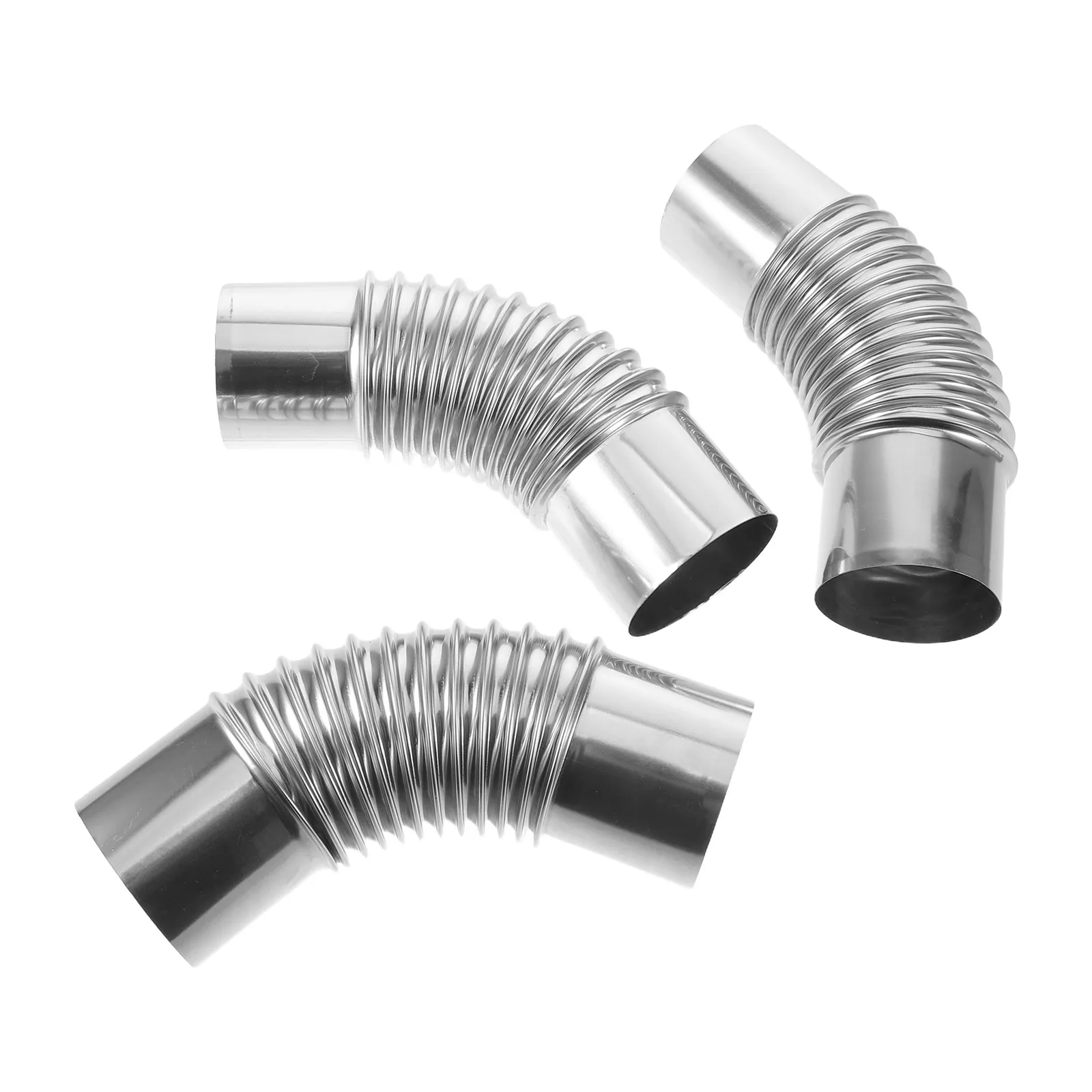 3Pcs Stainless Steel Stove Pipe Elbow 45 Degree Chimney Flue Pipe Bend for Tent Stove Chimney Ventilation System Fireplace