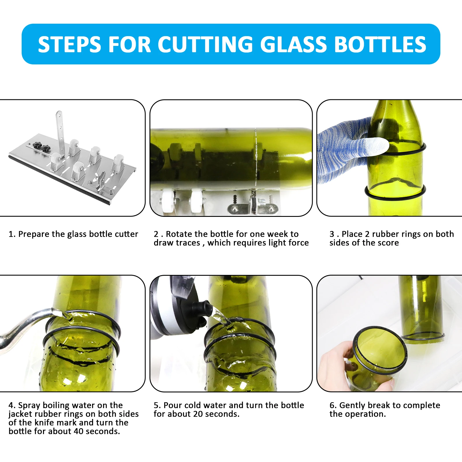Stainless Steel Glass Cutter Kit Adjustable Wine Glass Bottle Cutting Machine DIY Wine Bottles Crafting Decorations Cutting Tool