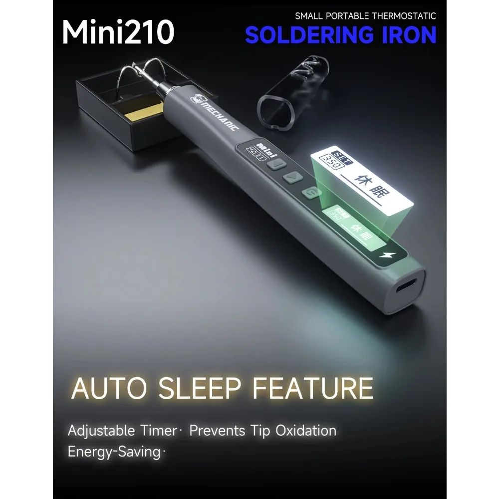 Mechanic Mini 210 Small Portable Soldering Iron Fast Heating Smart Sleep for Phone PCB IC SMD solder REPAIR