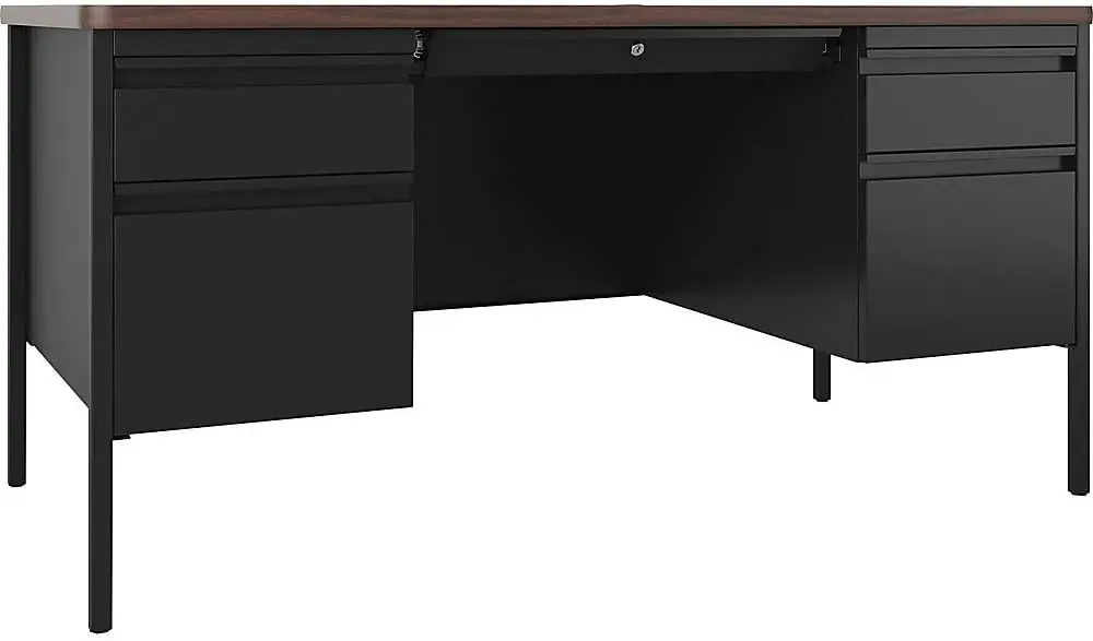 Llr66941 - Fortress Series Walnut Top Teachers Desk