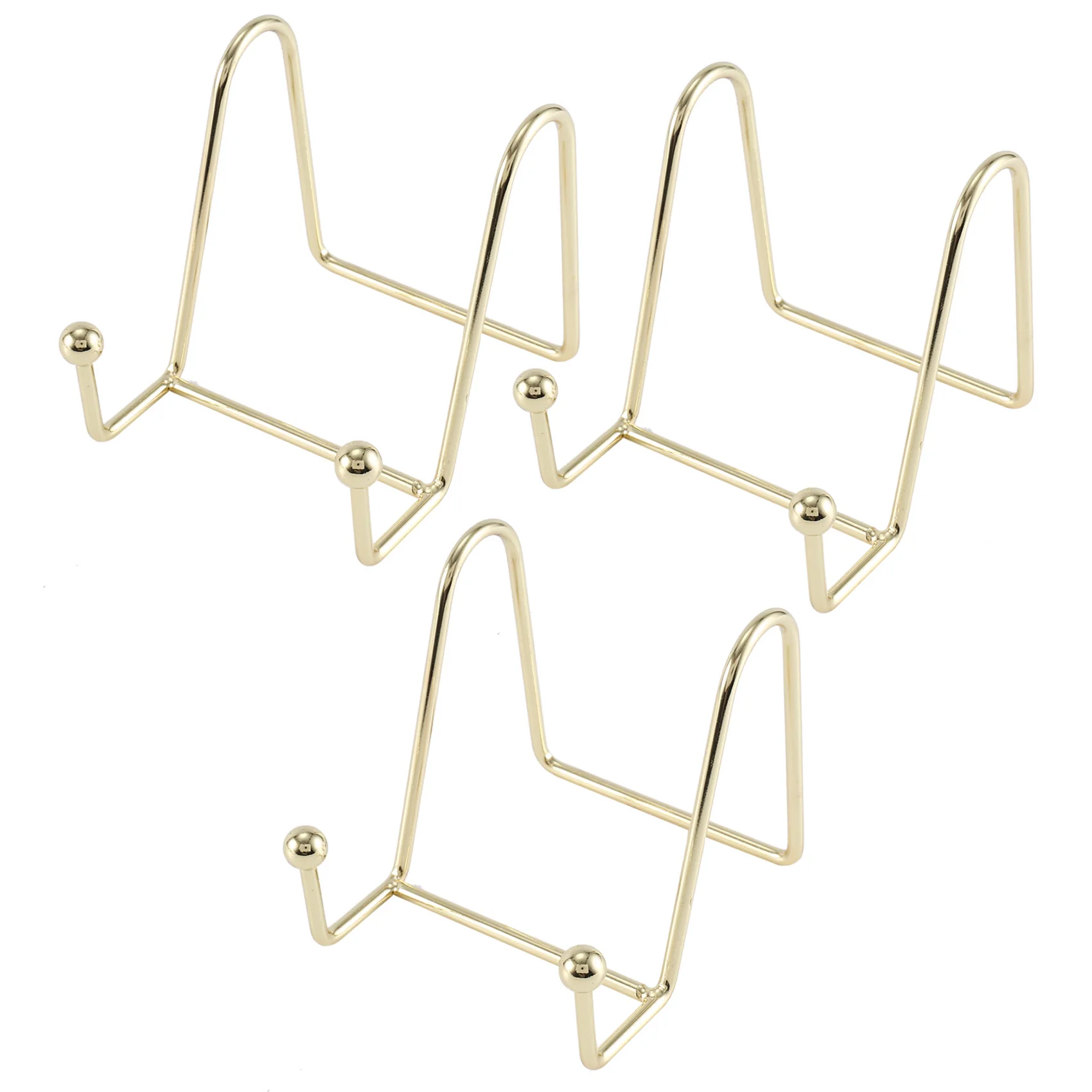 

3 Pack Plate Stand for Display Gold Iron Easel Plate Holder Display Stand Metal Frame Holder for Photo Decor Plate Bowl