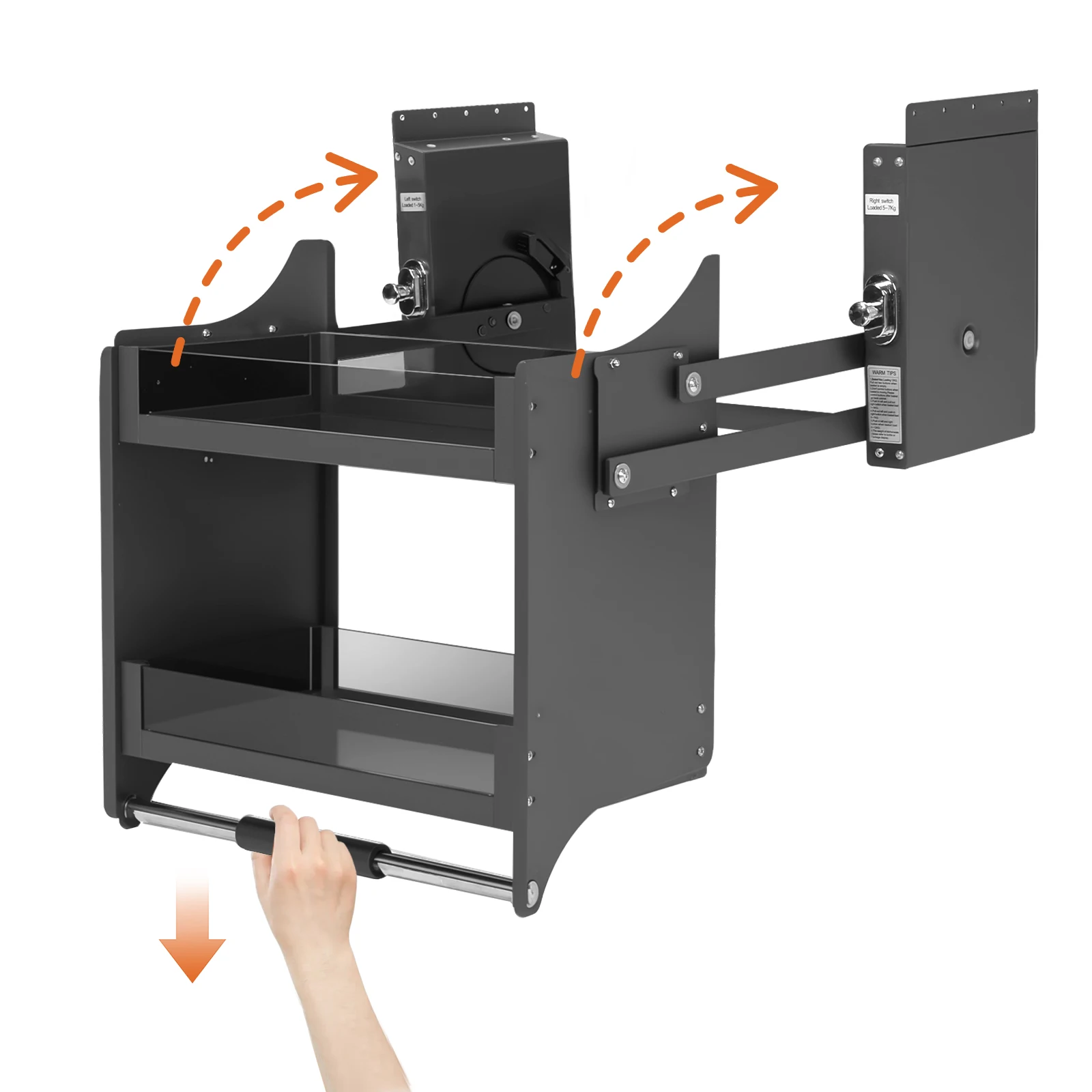 

Pull-Down Upper Cabinet Shelf Organizer 15KG Load Capacity Storage Rack for Kitchen Bathroom Cabinet Adjustable Shelves Drawer