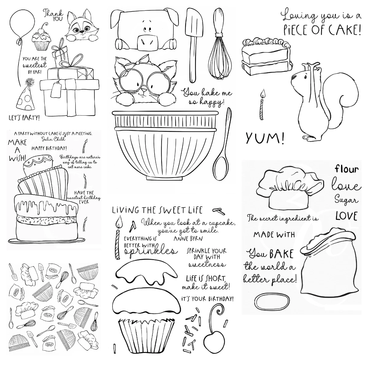 

Sweet Life Silicone Clear Stamps Scrapbooking New Piece of Cake Photo Album DIY Paper Embossing Craft Supplies