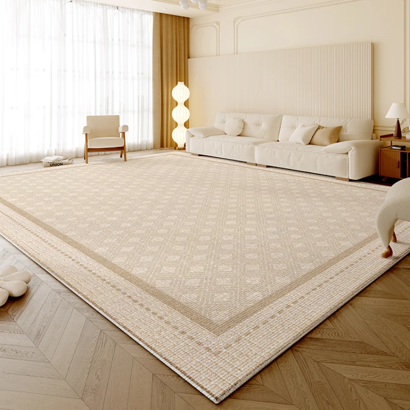 Living Room 2024 New Waterproof Carpet Sofa Bedroom Bedside Non Slip Cream Style Carpets Japanese Light Luxury High End Rug