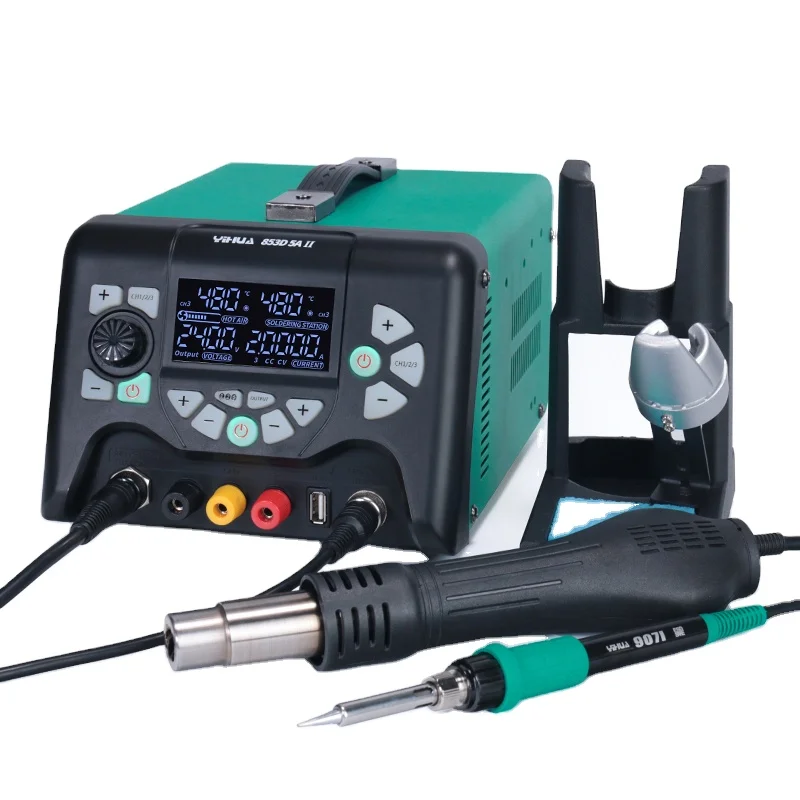 

Power supply 853D 5A II SMD Soldering Iron Station USB Power Supply Heat Hot Air Gun Rework BGA Soldering Station