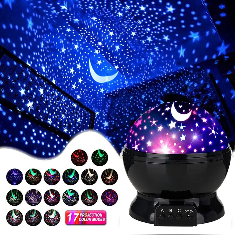 LED Rotating Night Light Projector Starry Sky Star Master Children Kids Sleep Romantic LED USB Projector Lamp Child Gifts