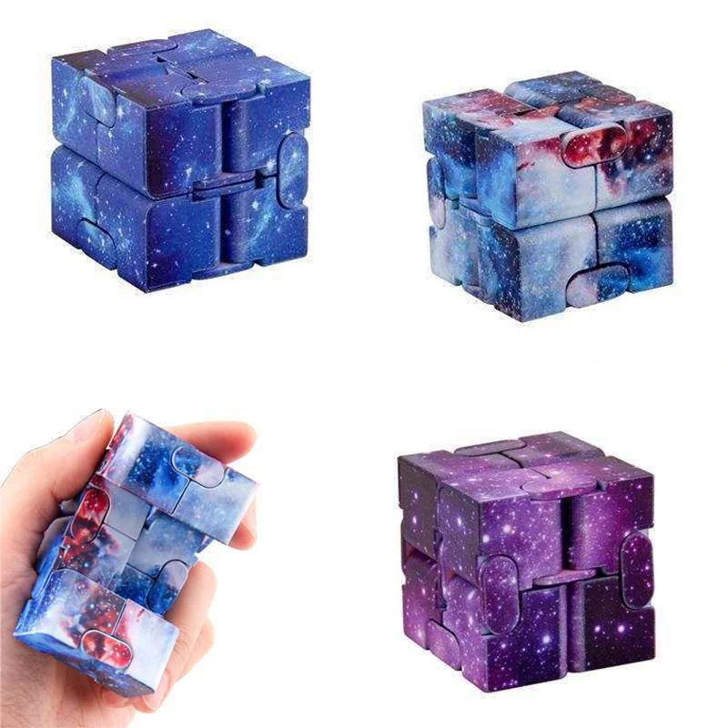 Starry Sky Infinity Anxiety Cube Relieve Stress ADHD Sensory Fidget Toys Adults Teens Boys Girls Antiestres Cubo Infinito
