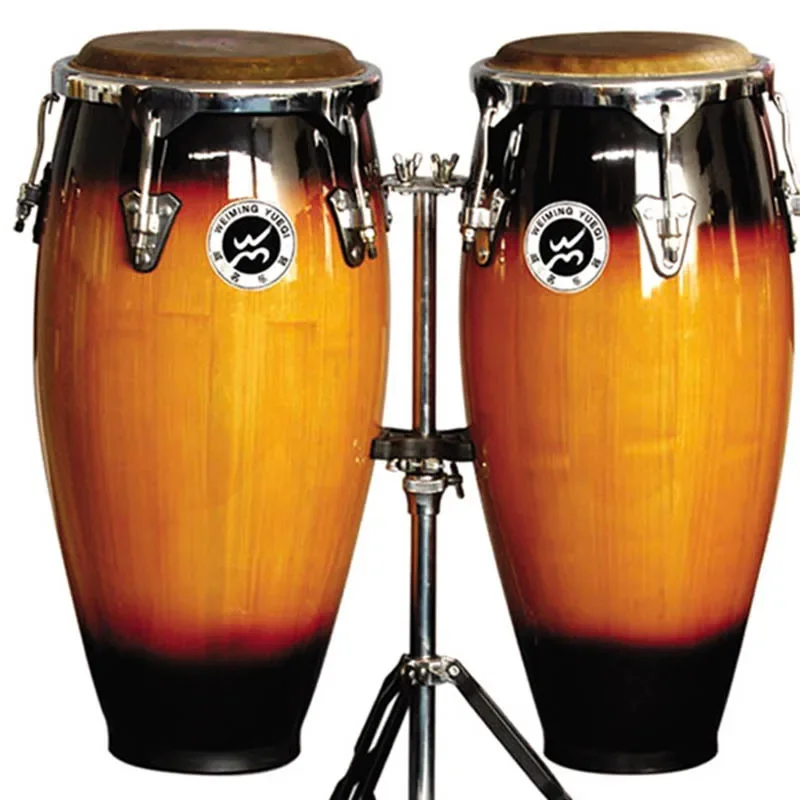 10 Inch 11 Inch Sun Color Conga Drums Electric Stretch One Tow Two Rack Fashion Wooden Conga Drums Buffalo Drum Skins