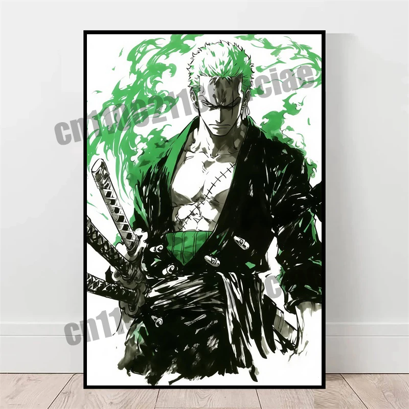 Póster artístico de pintura en lienzo de alta calidad, Anime clásico japonés de una pieza, Luffy, HD, adecuado para decoración de dormitorio