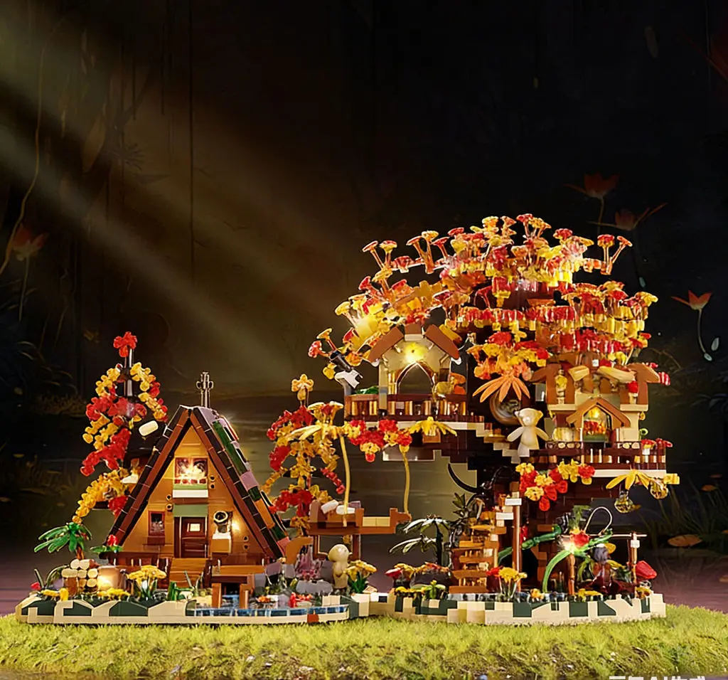 

Forest Secret Tree House Building Blocks Set,For Lego-Compatible DIY Miniature Courtyard Toy, Creative Gift