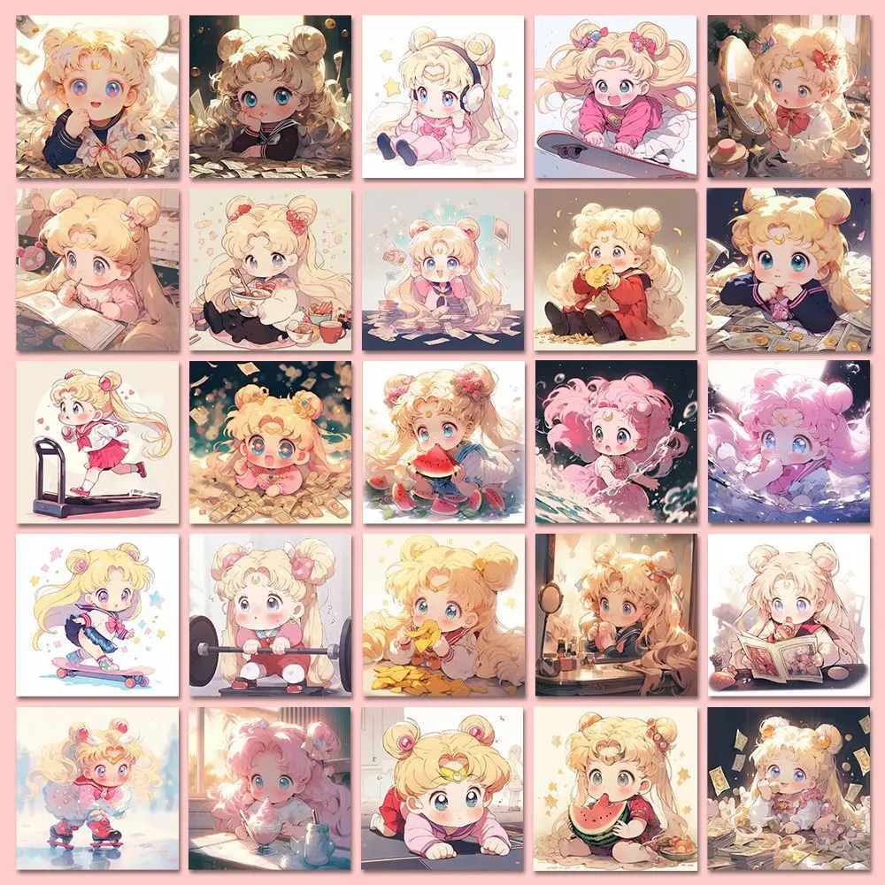 2023 New 50pcs Cute Q Version Sailor Moon Pocket Diy Waterproof Stickers