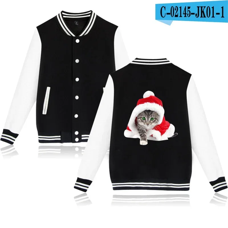 Fashion Hip Hop Funny Cartoon Christmas Baseball Jacket Coat Men Women Hoodie Sweatshirts Long Sleeve Homme Hoodies Jackets Tops