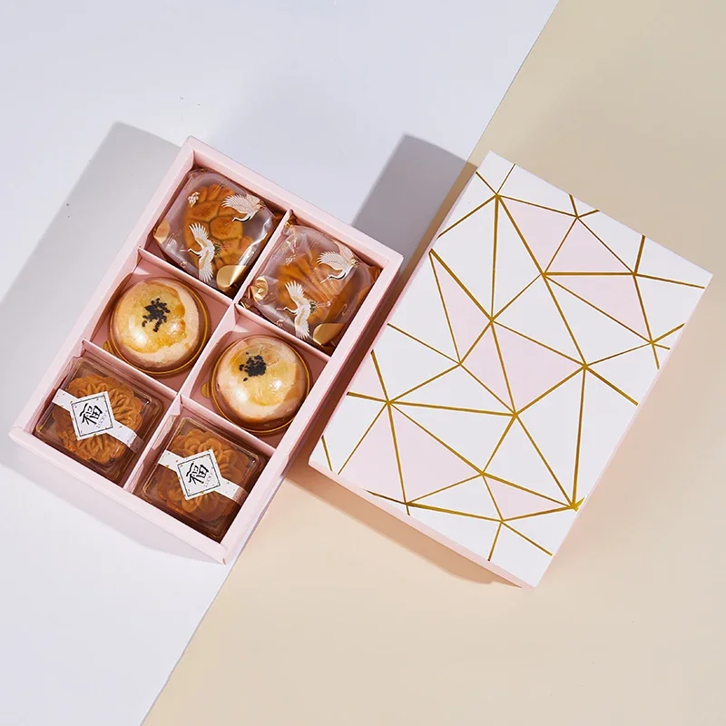 8 Grids Candy Cookie Dessert Packaging Boxes 5Pcs Kraft Paper Macaron Chocolate Biscuit Boxes Gifts Packaging Box Wedding Supply